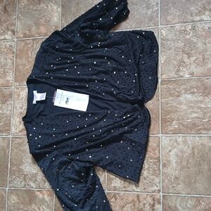 Roamans Black Sequin Women's Jacket Size 26W